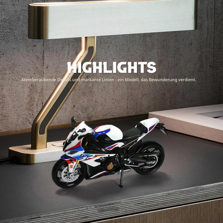 Motorradspielzeug Kompatibel mit BMW S1000RR 1:12 Mini Motorrad Modell aus Druckguss - Geschenk für