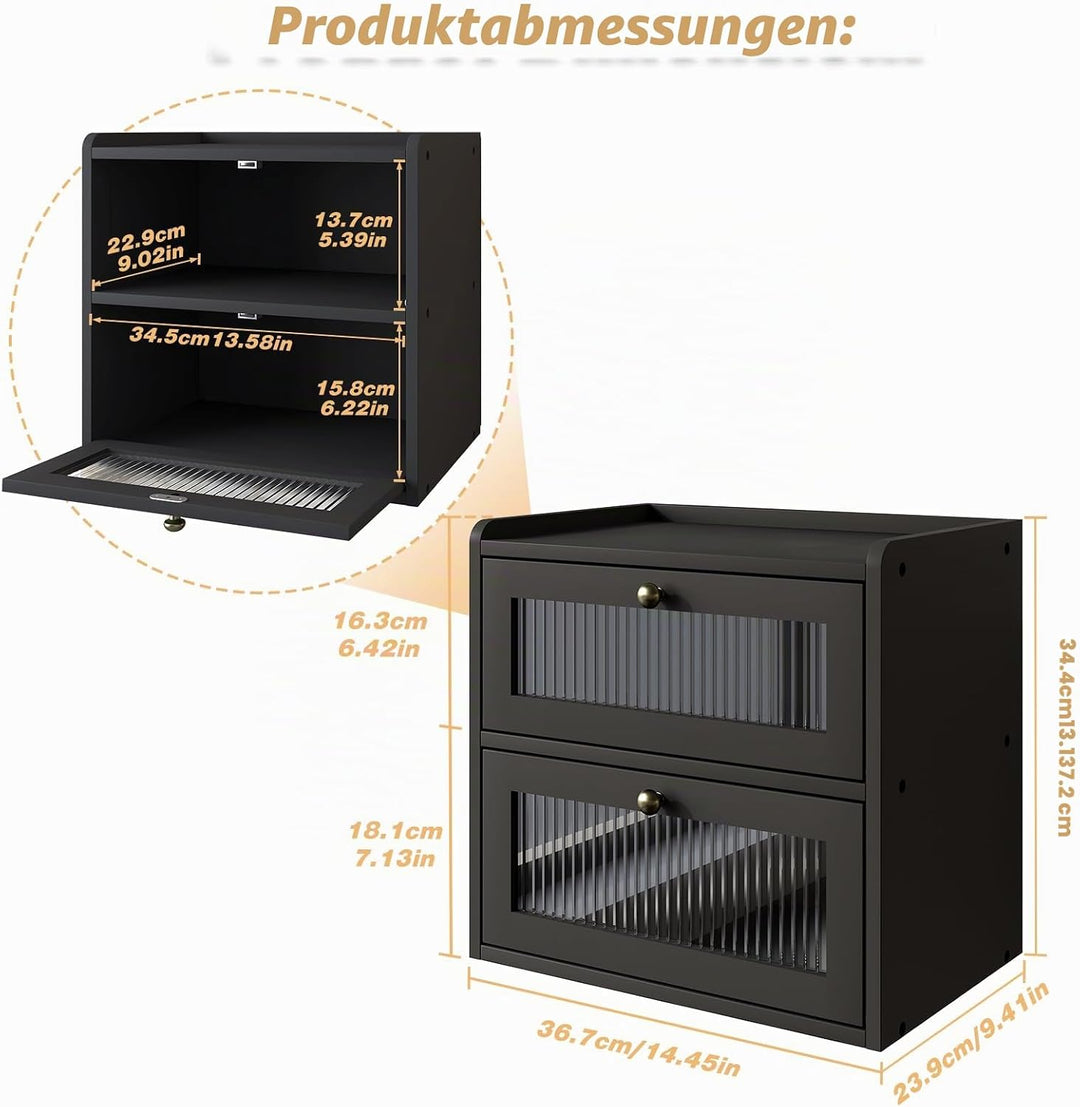 Alpeir Brotkasten Holz, 2 Etagen Gross Brotbox mit Belüftungsloch, Längere Frische & Einfache Pflege