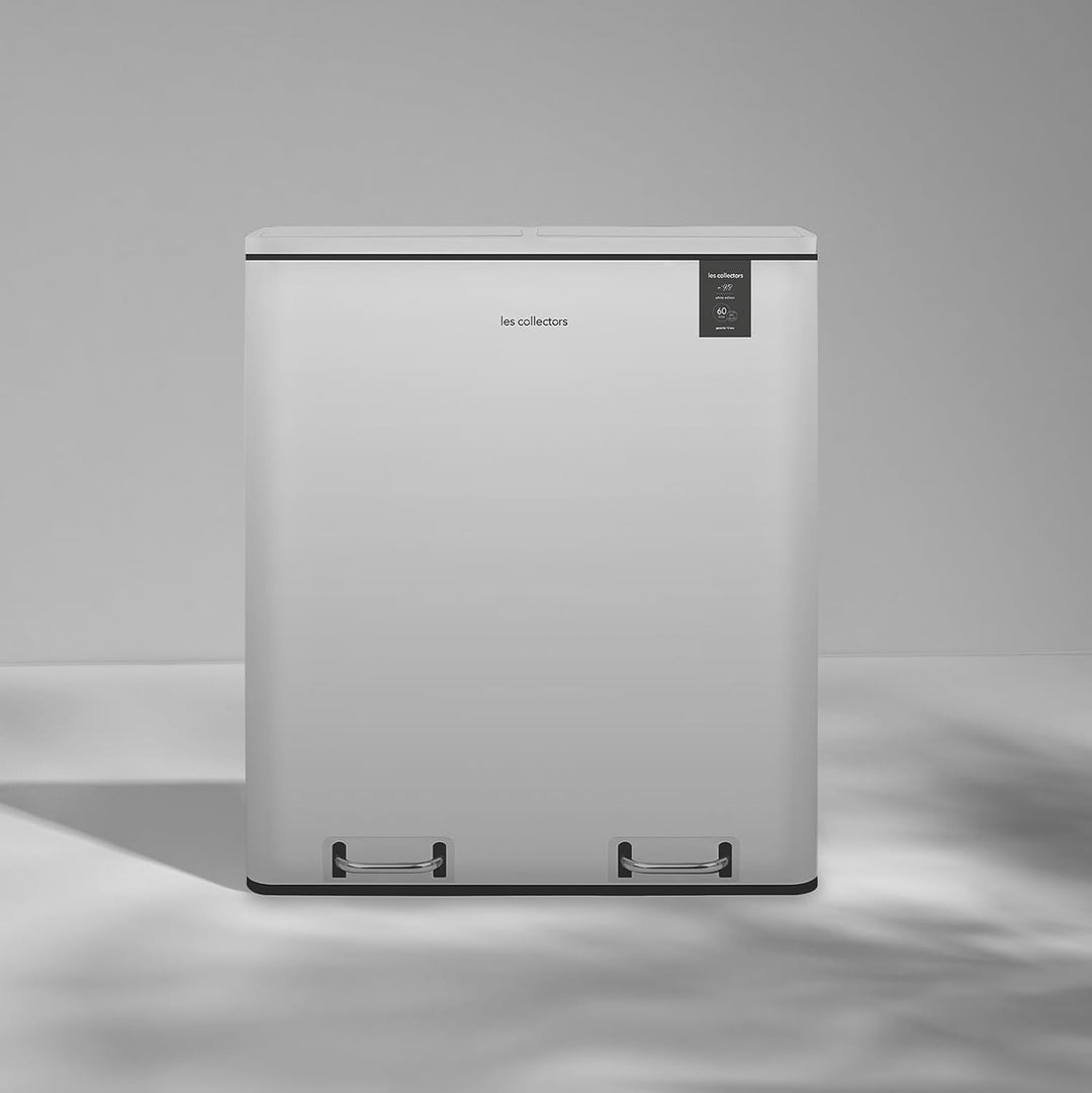 Les Collectors Mülleimer N°918, 60 L, passend für 30–60-Liter-Säcke, 2 Fächer 30 L, Küchen-Tretabfal