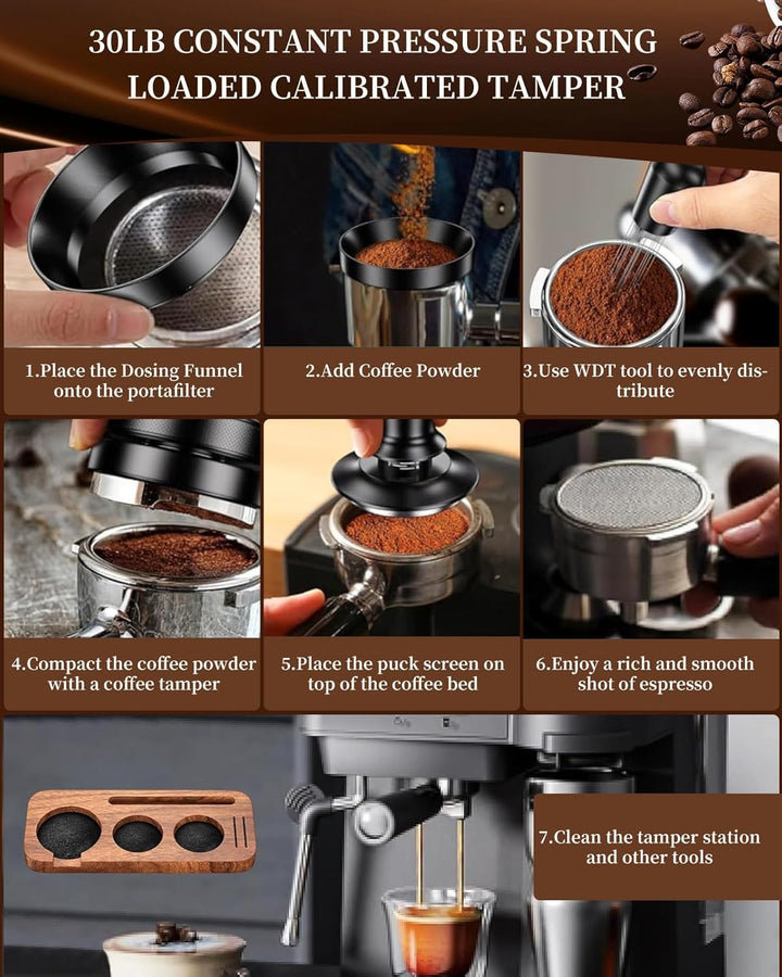 51mm Kaffee Tamper Set, 25 PCS Espresso Tamper, Kaffee Tamper 51mm mit Tamperstation, Coffee Leveler