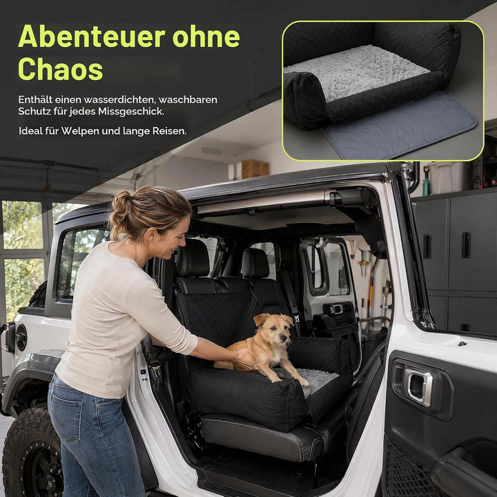 Hunde Autositz für Grosse Hunde Hundesitz Auto Rückbank 90x56x48cm mit Sicherheitsgurten Waschbarer