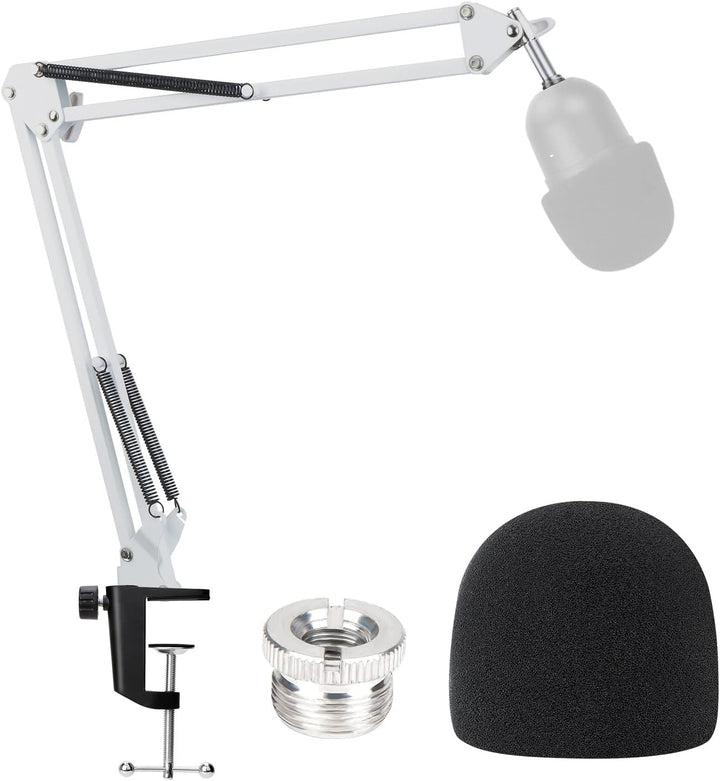 YOUSHARES Weiss Mikrofonarm fur Razer Seiren Mini & V3 Mini - Professionelle Boom Arm mit Schaumstof