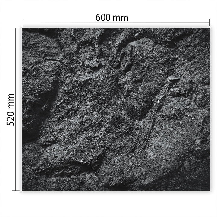 SmartDecoration Herdabdeckplatte Ceranfeldabdeckung aus Glas 60x52 cm Einteilig Motiv "Granitstein"