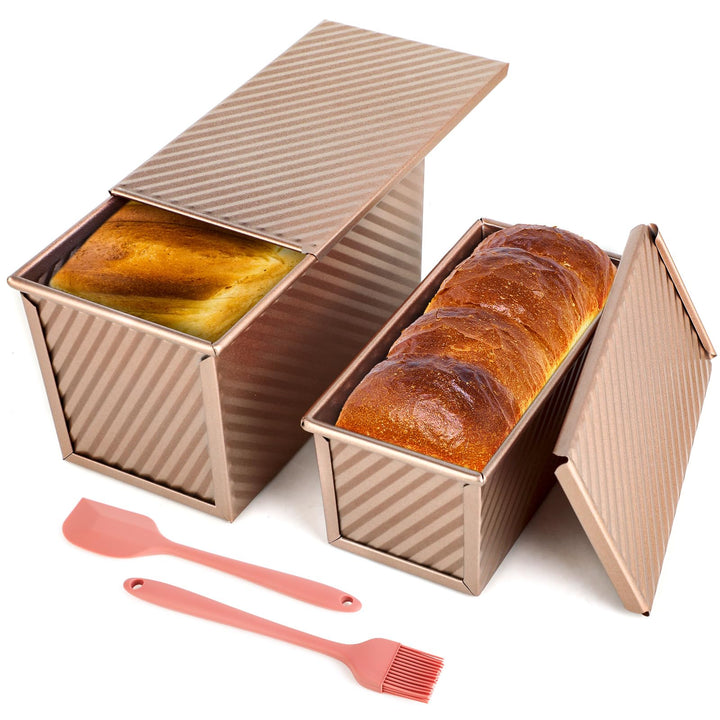 2 Stück Brotbackform mit Deckel – Antihaft Toastbrot Backform mit Deckel, Kastenform mit Deckel für
