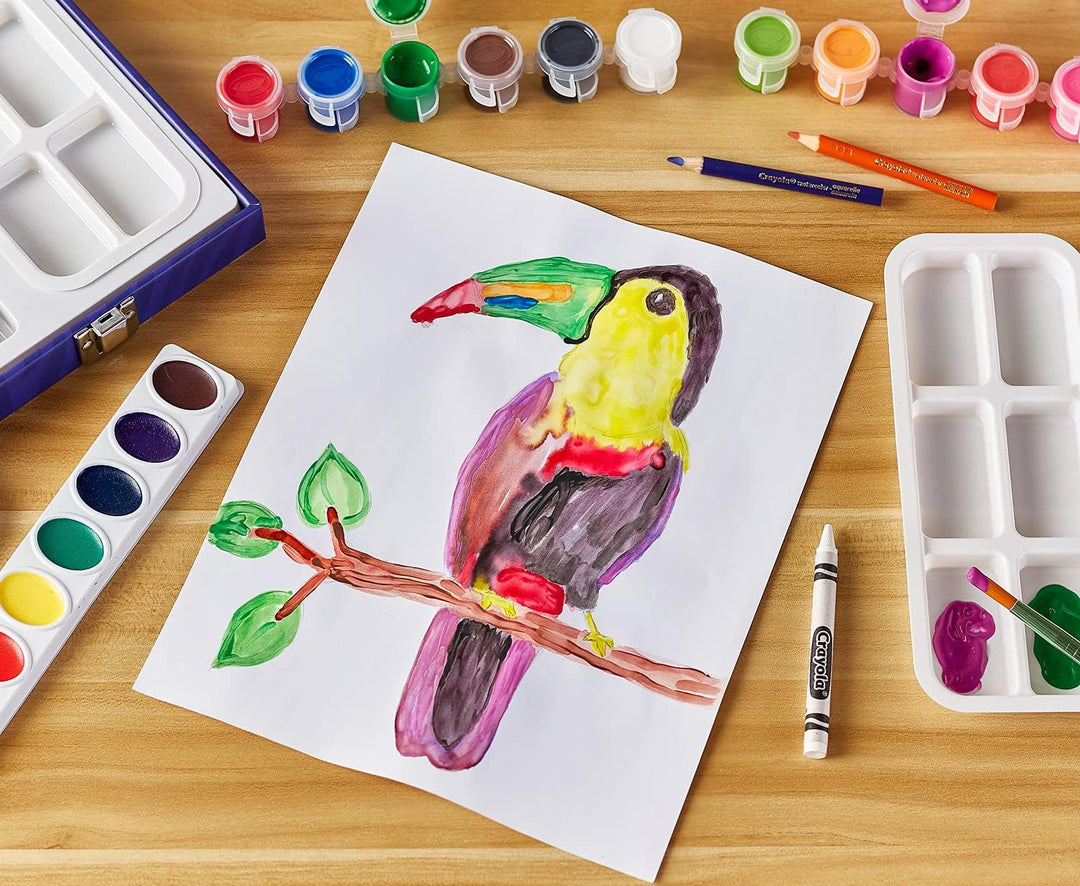 CRAYOLA Paint & Create Malkoffer für Kinder, Kinderfarbenset mit Aquarellfarben zum Malen & Gestalte