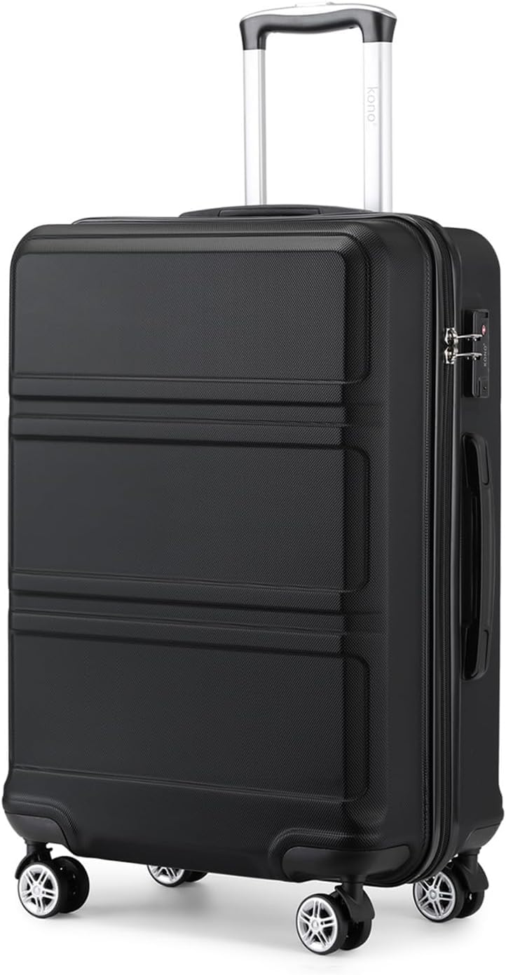KONO Koffer &amp; Trolleys Mittelgross 24 Zoll Leicht ABS+PC Hartschalenkoffer mit TSA-Schloss Reisekoff