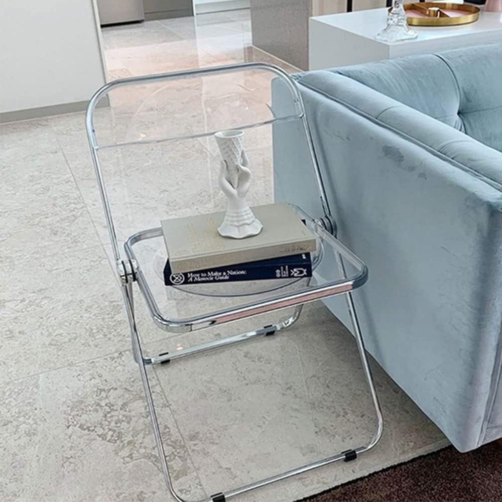 THINFAR Transparenter Klappstuhl für Bankett, Konferenz, Party, starker Obust, Rahmen aus Metall, Ac