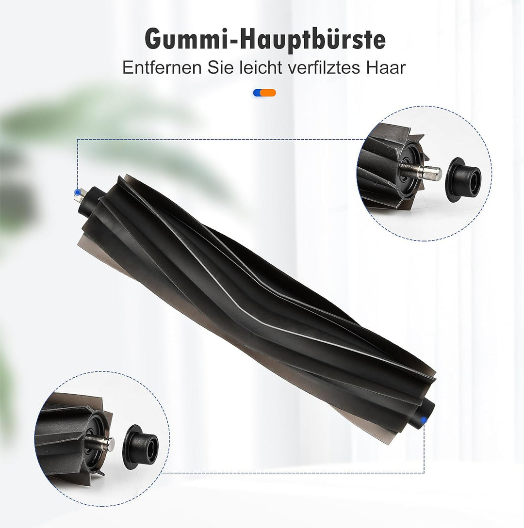 20 Stück Zubehör für Ecovacs Deebot T20 Omni / T20e Omni Saugroboter, 1 Gummi Hauptbürste 4 Staubbeu