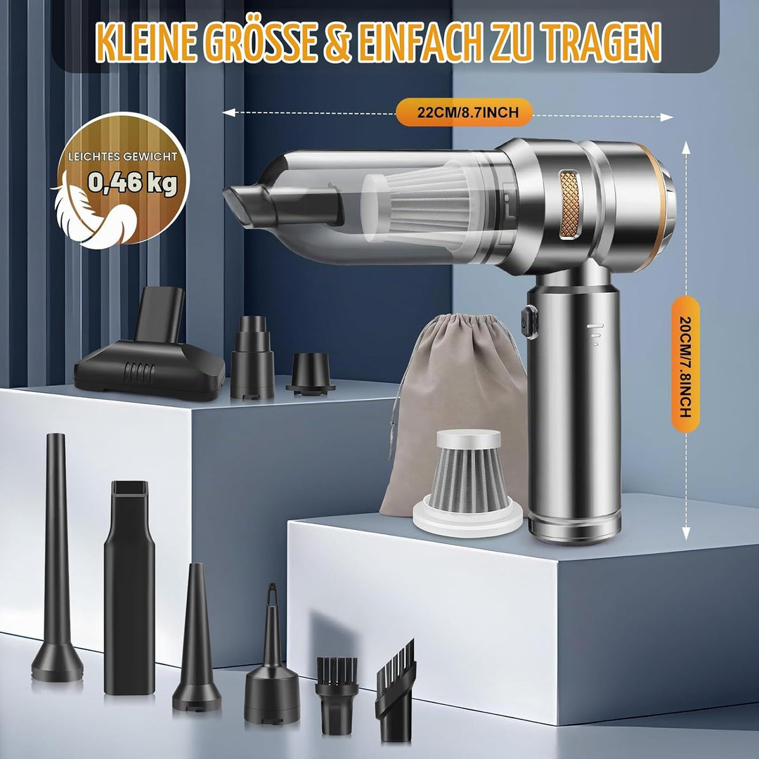Handstaubsauger Akku,4-in-1 20000PA Handstaubsauger eingebaut 6000mAh Akku mit bürstenlosem Motor Lu