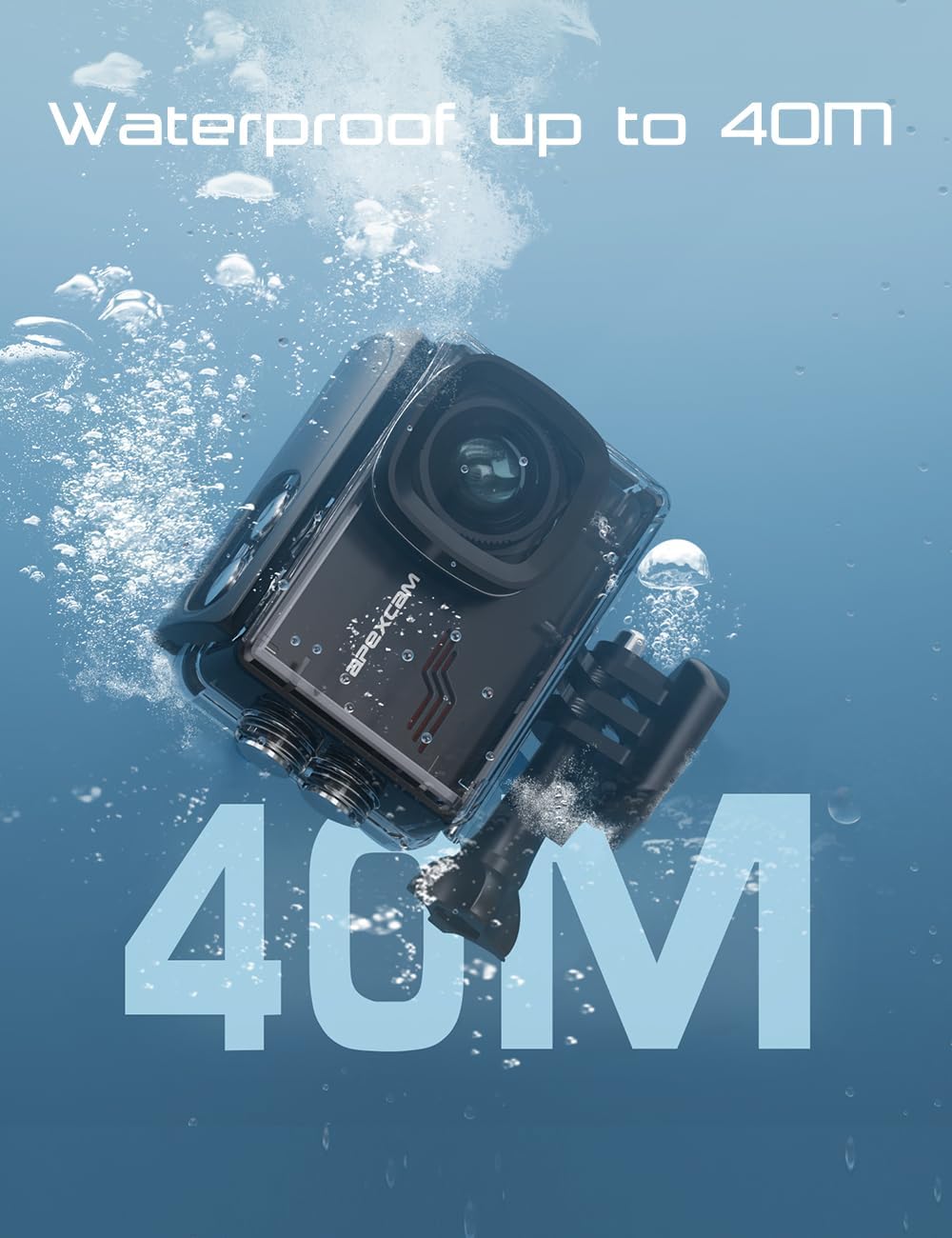 Apexcam M80 mit 64G Karte Action Cam 4K60FPS 48MP WLAN Sportskamera Unterwasserkamera 40m Wasserdich
