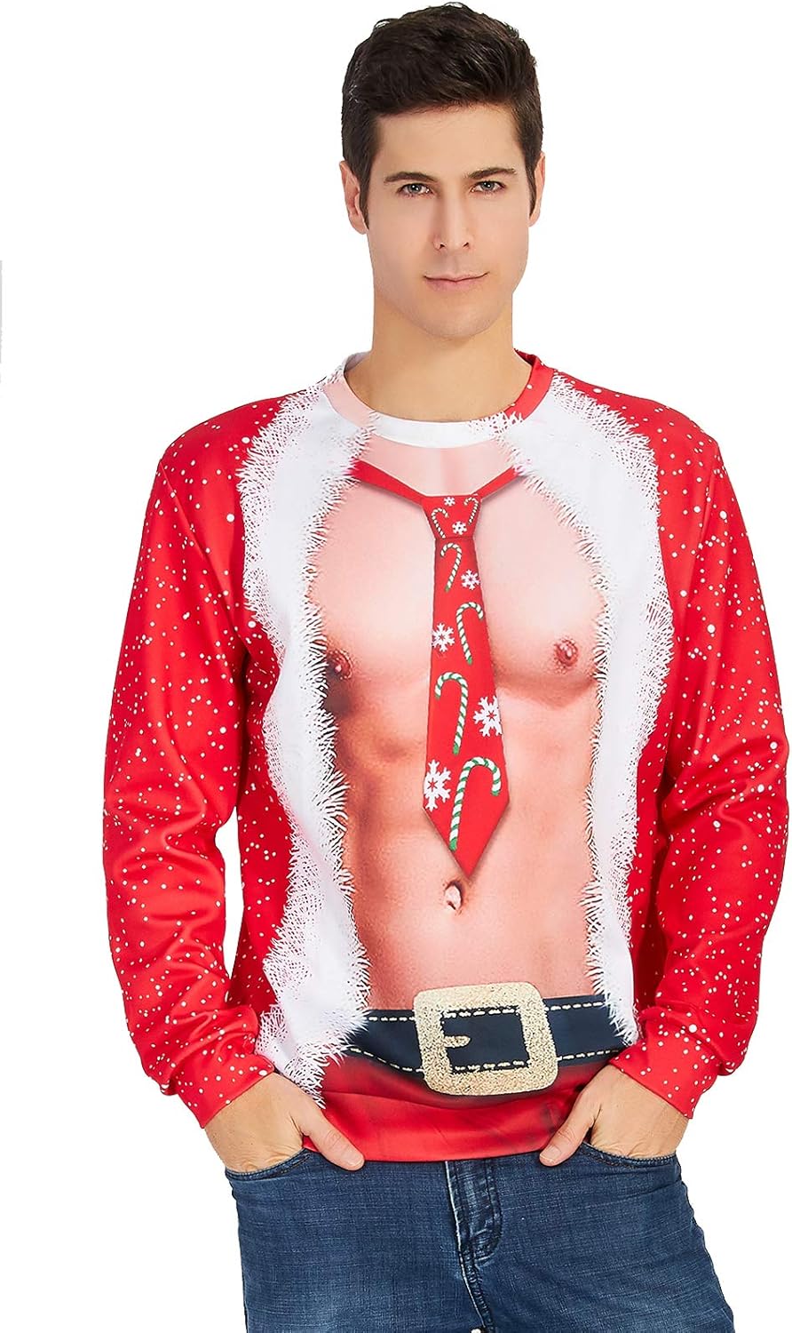 ALISISTER Hässliche Weihnachtpullover 3D Gedruckt Weihnachten Jumper Sweatshirt Langarm Ugly Christm