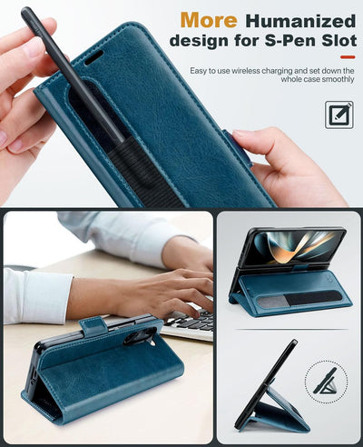 Aktualisierte Version OCASE Hülle Samsung Galaxy Z Fold 5 5G Handyhülle [mit S Pen Halter] [Vorderse