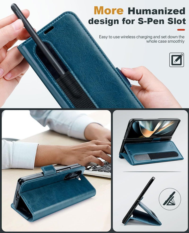 Aktualisierte Version OCASE Hülle Samsung Galaxy Z Fold 5 5G Handyhülle [mit S Pen Halter] [Vorderse