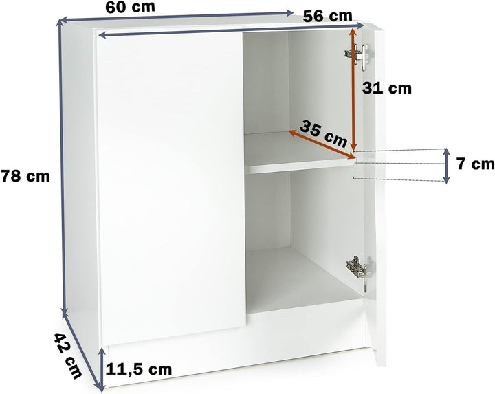 Leomark Moderner Kleiderschrank Roma - Weisser Schrank für Kinderzimmer, höhenverstellbare Einlegebö