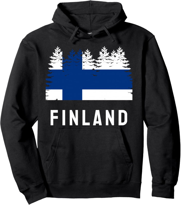 Finnische Waldflagge Finnland Pullover Hoodie