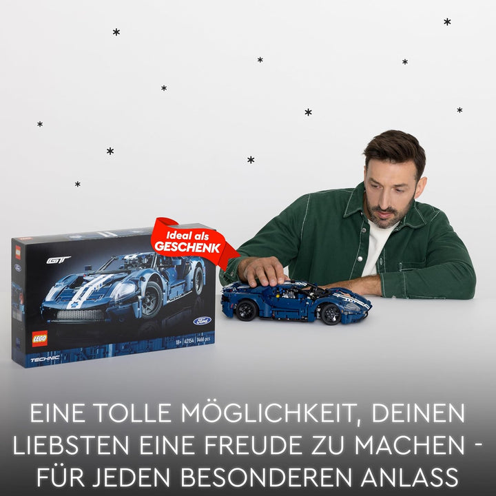 LEGO 42154 Technic Ford GT 2022 Auto-Modellbausatz für Erwachsene, Supercar im Massstab 1:12 mit aut