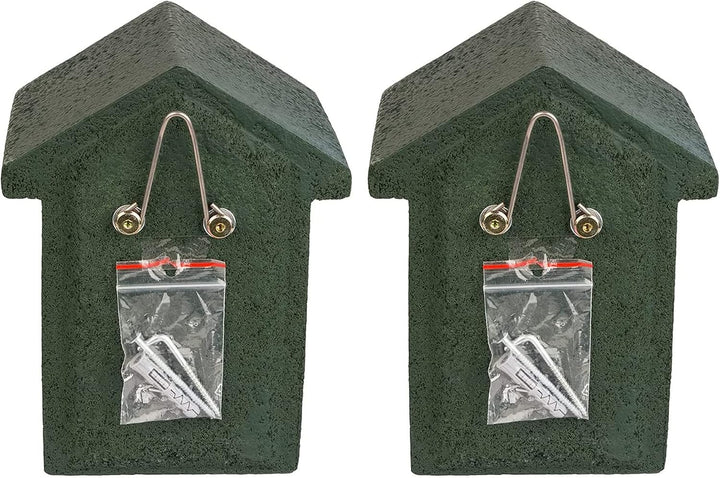 BigDean 2X Nisthöhle aus Holzbeton - Nistkasten für Vögel - Meisen Meisenkasten Einflugloch 32 mm Vo