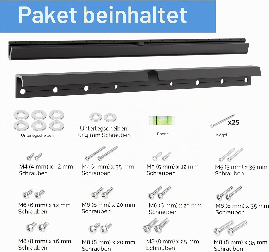 TV Wandhalterung für 12–55 Zoll Flach & Curved Fernseher oder Monitor bis zu 45kg, ohne Bohren, max.