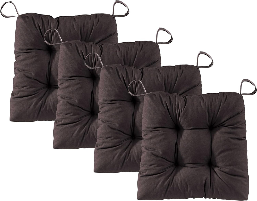 Traumnacht Stuhlkissen Premium 4er Set, 38 x 40 x 7 cm, Kastanie, Öko-Tex Zertifiziert, produziert n