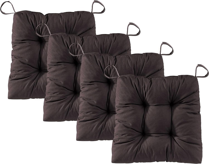 Traumnacht Stuhlkissen Premium 4er Set, 38 x 40 x 7 cm, Kastanie, Öko-Tex Zertifiziert, produziert n