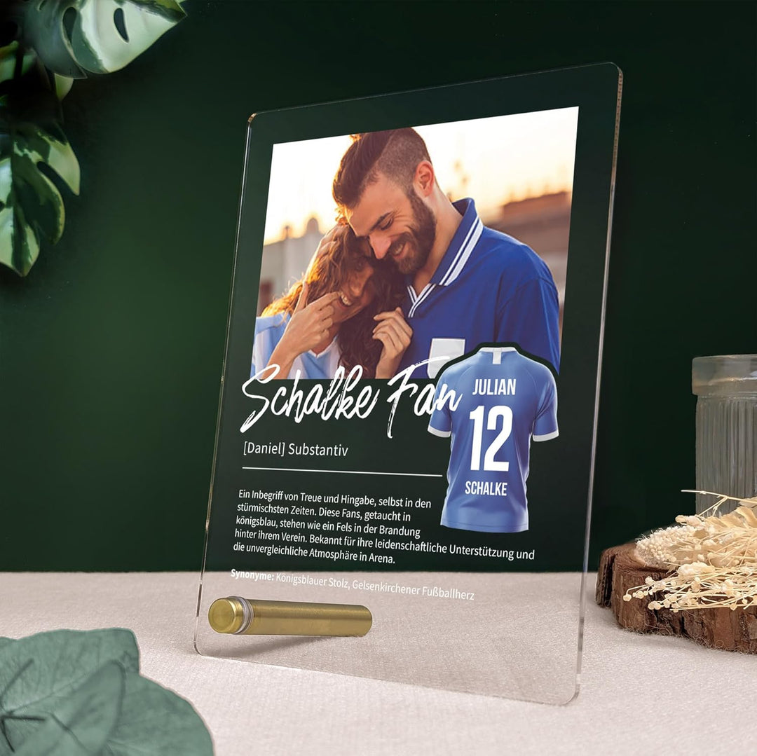 Schalke Geschenk personalisiert - Acryl Geschenk - Definition: Schalke Fan - Schalke Fanartikel, Sch