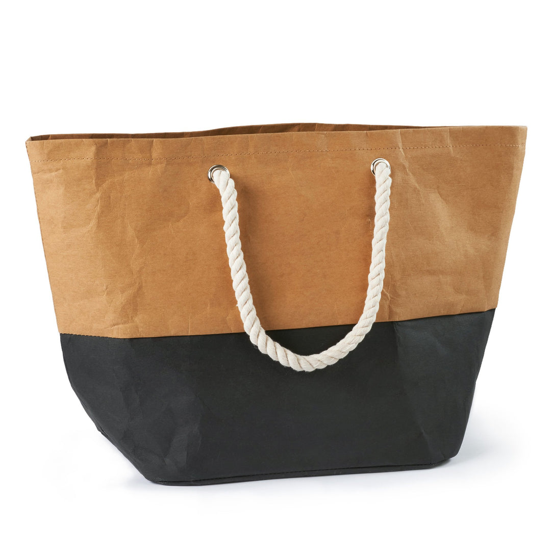 Fenner-Fashion Eco Bag Strandtasche Urlaubstasche Sommertasche Amrum Beige/Schwarz, Beige/Schwarz