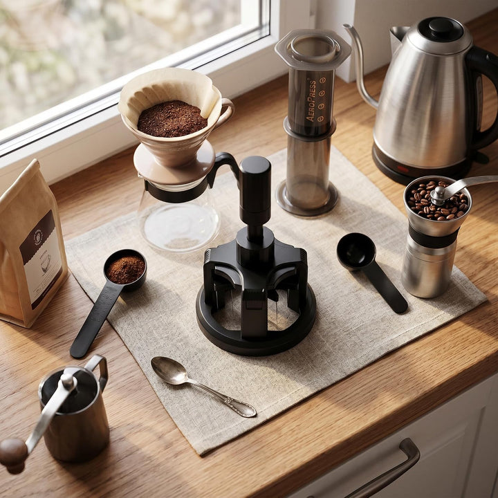 WDT Tool, Rührer-Verteilungswerkzeug, Verstellbare Nadelhöhe, Aluminiumlegierung, Edelstahl, Kaffeev