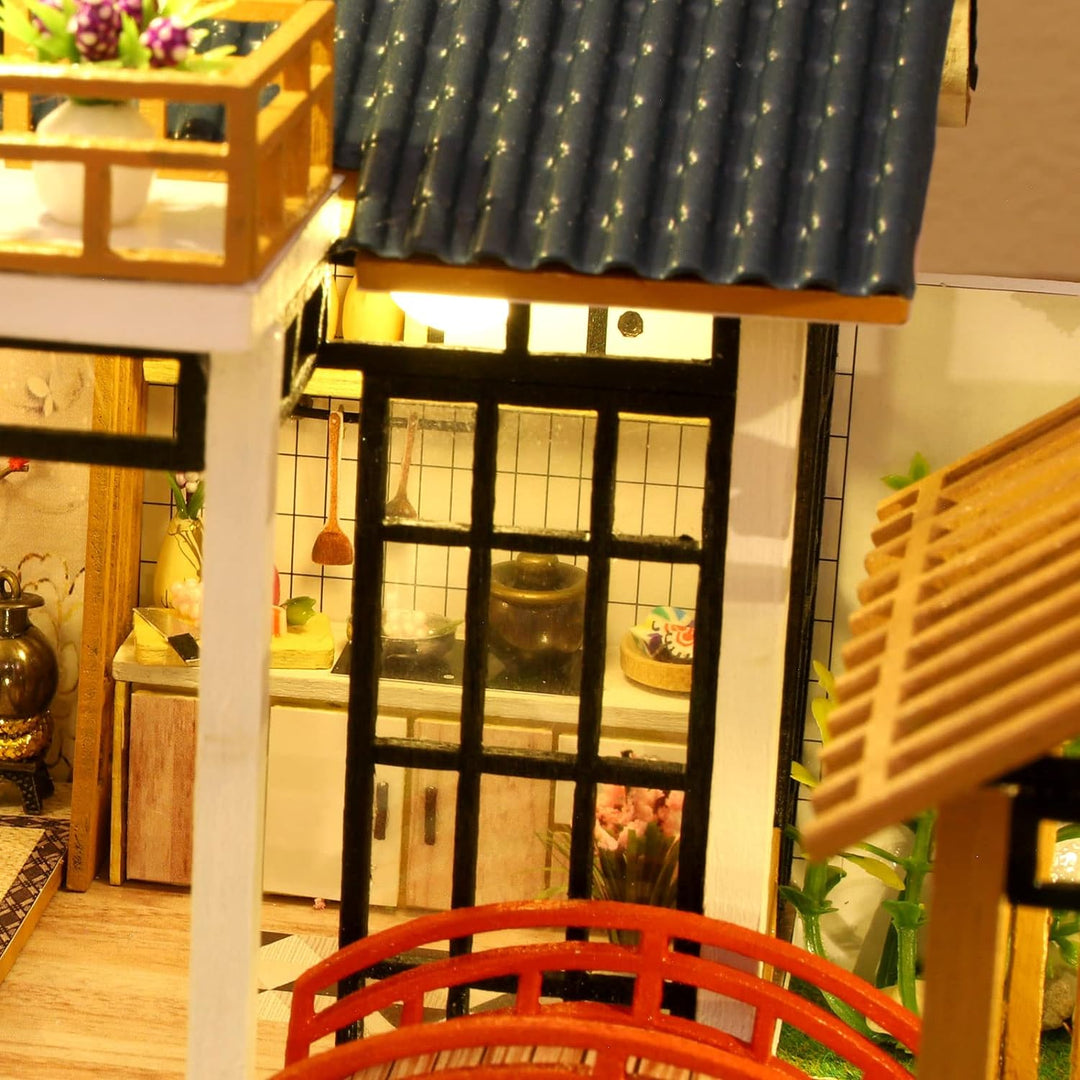 Cuteefun DIY Miniatur Puppenhaus Kit zum BAU Miniatur Haus mit Musik Möbeln und Werkzeugen Selber Ba