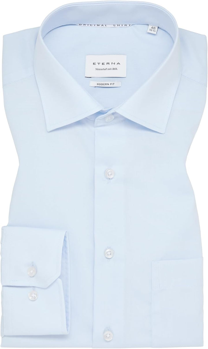 eterna Herren Original Shirt MODERN FIT 42 Kragen / 67 Ärmel Hellblau, 42 Kragen / 67 Ärmel Hellblau