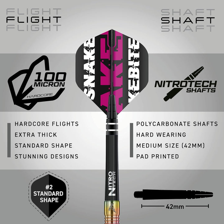 RED DRAGON Snakebite Weltmeister 2020 Auflage Wolframpfeile Einschliesslich Flüge und Stiele 20.0 Gr