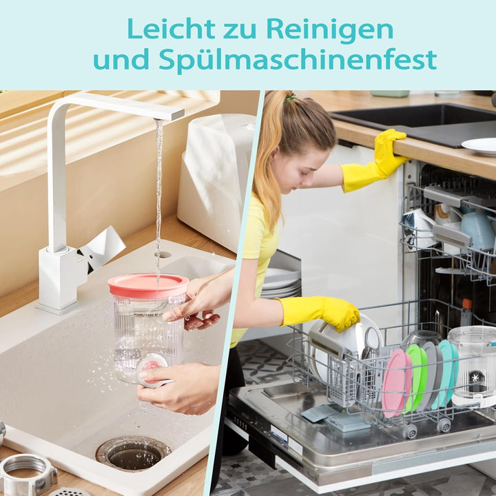 4 Stück Creami Behälter für Ninja Swirl CREAMi NC701EU 480ML BPA-Frei und Spülmaschinenfest Becher k