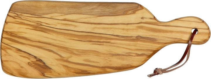 SIKORA Olivenholz Schneidebrett aus traditionellem Holz aus Bethlehem Vesperbrett mit Griff - Länge: