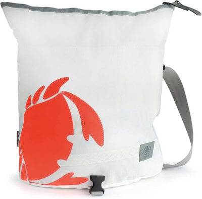 360° Grad Tender City Damen Handtasche Segeltuch weiss, Krebs orange