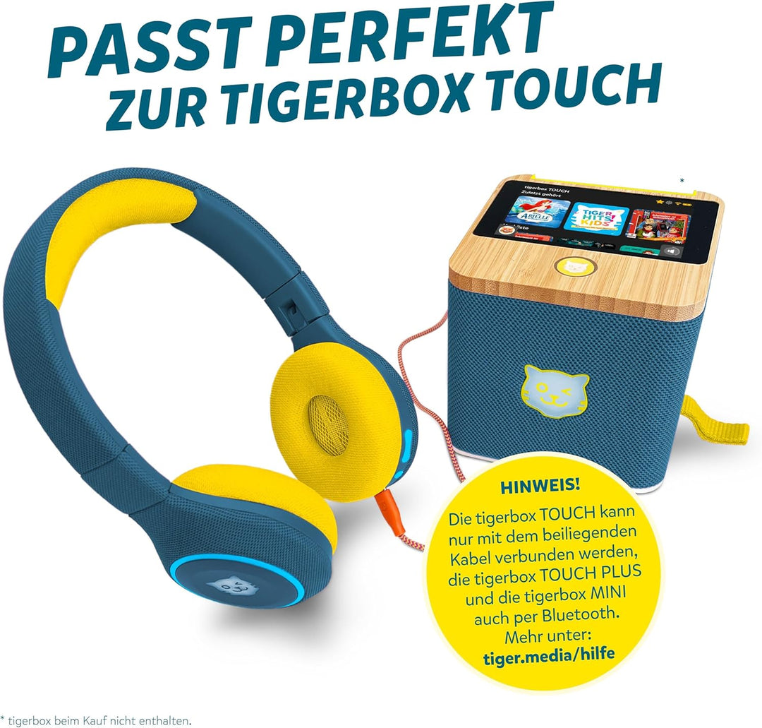 tigerbuddies Bluetooth Kinderkopfhörer Royal Sun ( dunkelblau / gelb ): Bester Klang für Kinderohren