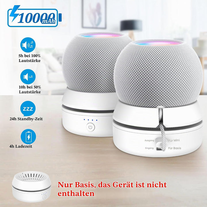 PlusAcc Akku Kompatibel mit HomePod Mini - Batterie Ständer Home Pod Mini Zubehör Akkustation mit in