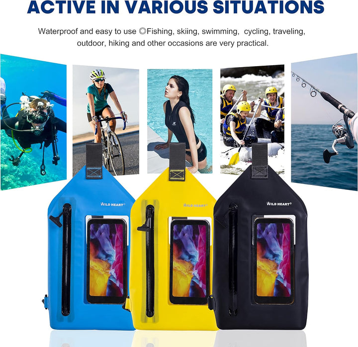 WILD HEART Wasserdichte Umhängetasche Beutel Mode Tauchen Unterwasser-Tasche für Schwimmbecken, Stra