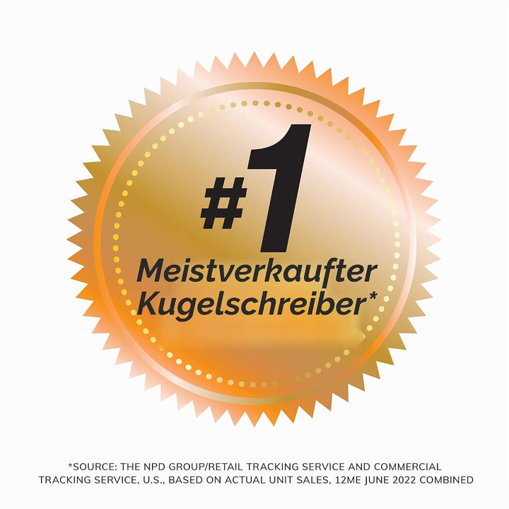 BIC Round Stic Xtra Life Kugelschreiber, mittlere Spitze, 1,0 mm, Schwarz, 12 Stück