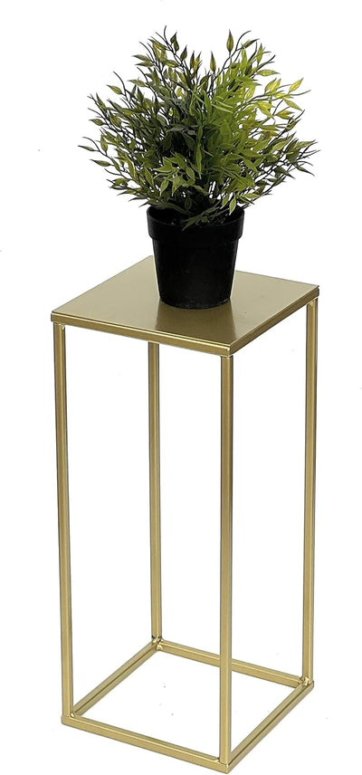 DanDiBo Blumenhocker Metall Gold Eckig 82-42 cm Blumenständer Beistelltisch 96406 Blumensäule Modern