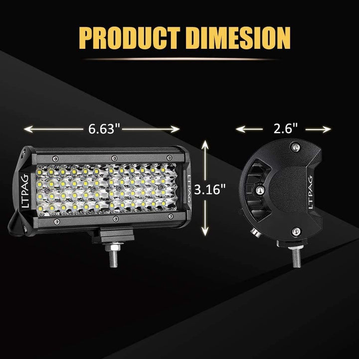 LTPAG 2 x 288W Scheinwerfer LED Zusatzscheinwerfer, 7" 28800LM Arbeitsscheinwerfer Auto 12V 24V LED