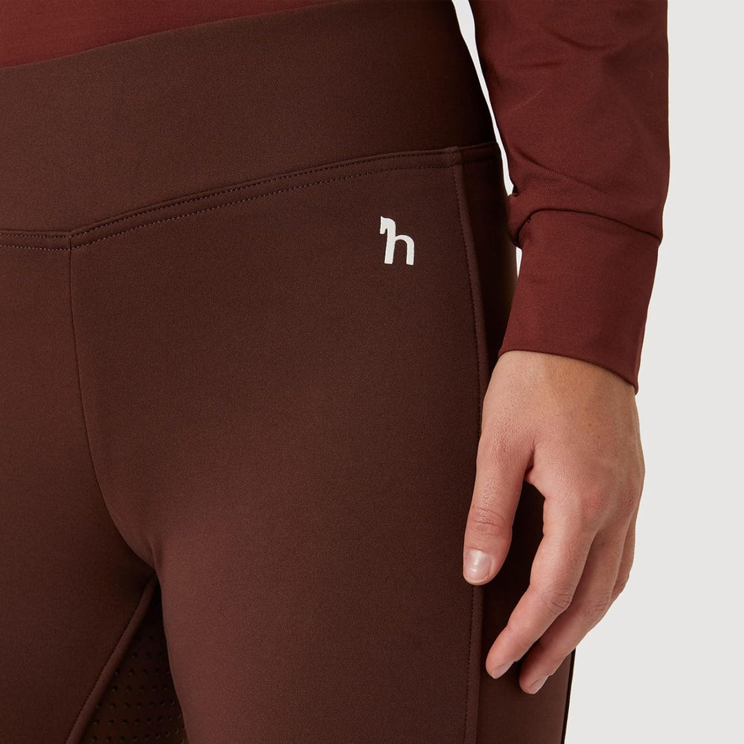HORZE Damen Thermoreitleggings Active mit Handytasche, Winterreithose, Thermo Reithose Damen 36 Rum