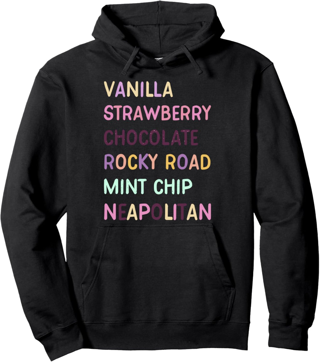 Trendy Colorful Ice Cream Flavors Pullover Hoodie