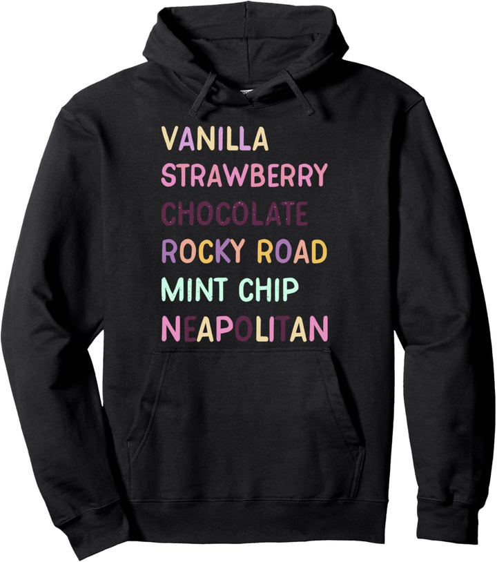 Trendy Colorful Ice Cream Flavors Pullover Hoodie