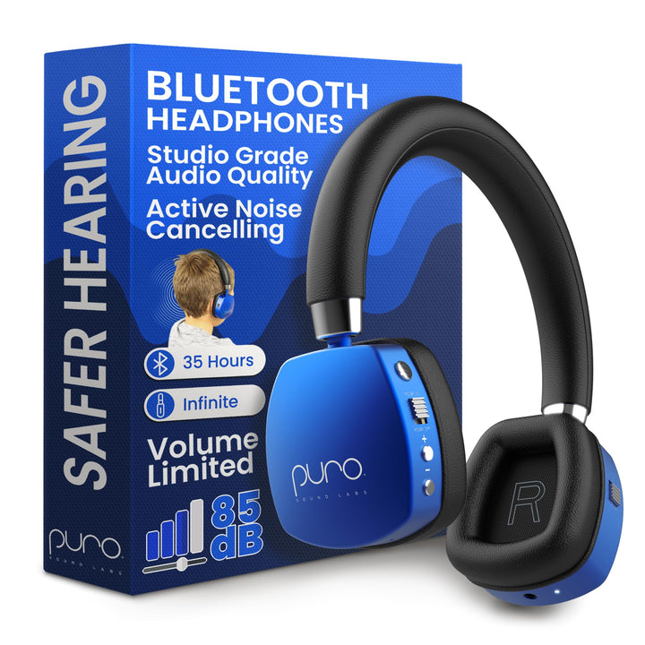 Puro Sound Labs PuroQuiet Plus Lautstärkebegrenzte On-Ear Active Noise Cancelling Bluetooth Kopfhöre