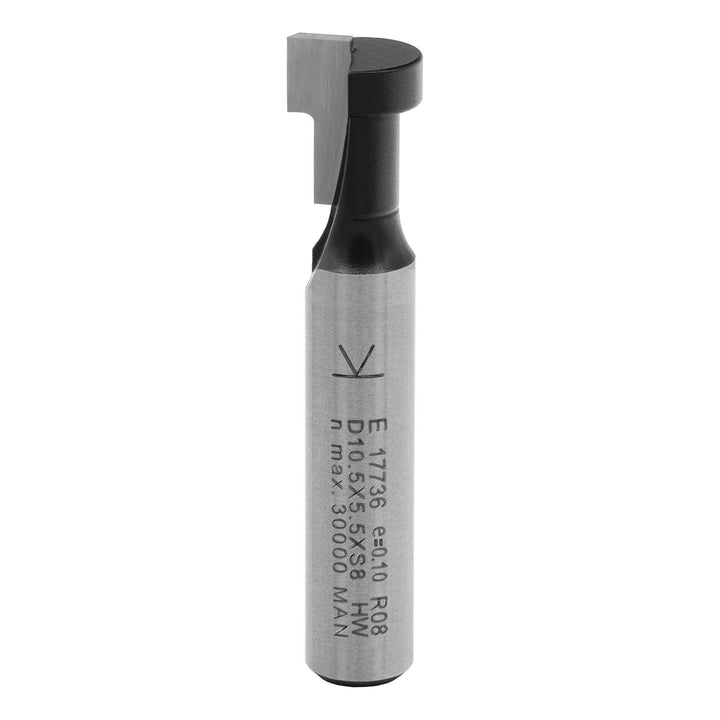 ENT 17736 T-Nutfräser M6 HW, Schaft (S) 8 mm, Durchmesser (D1) 10,5 mm, D2 6,6 mm, NL1 7,0 mm, NL2 5