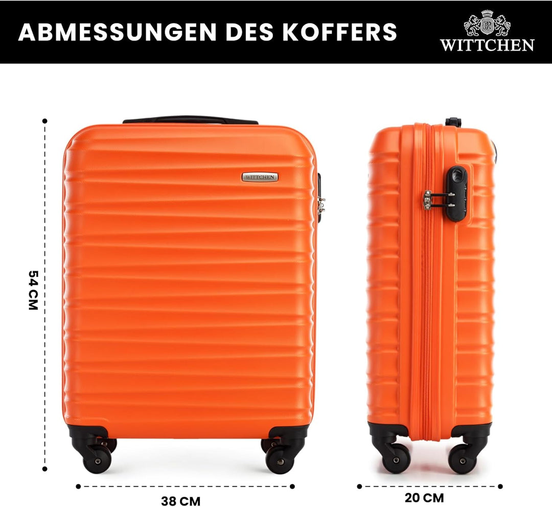 WITTCHEN Reisekoffer Handgepäck Kabinengepäck Rollkoffer Hartschale aus ABS mit 4 Spinner-Rollen Zah