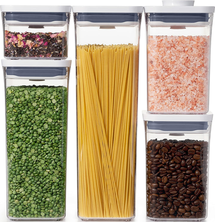 OXO 11235900 Good Grips Pop-Behälter-Set, 5-teilig, Kunststoff, weiss Container Set, Container Set