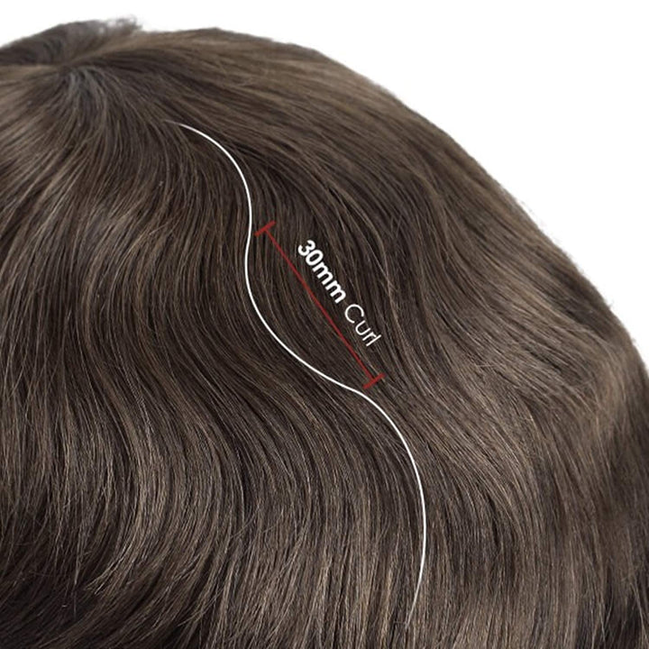 Lordhair Perücke Männer,Realität Toupet,0,06 mm Alle V-Looped Dünnes,Haarfreestyle,Natürlich eng anl