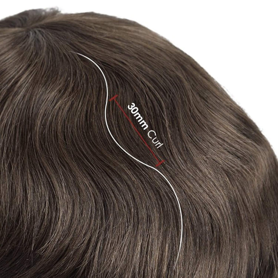 Lordhair Perücke Männer,Realität Toupet,0,06 mm Alle V-Looped Dünnes,Haarfreestyle,Natürlich eng anl
