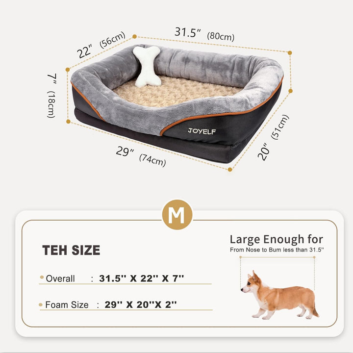 JOYELF Mittel Hundebett Memory Foam Orthopädisches Memory Foam Hundebett & Hundesofa mit abnehmbarem