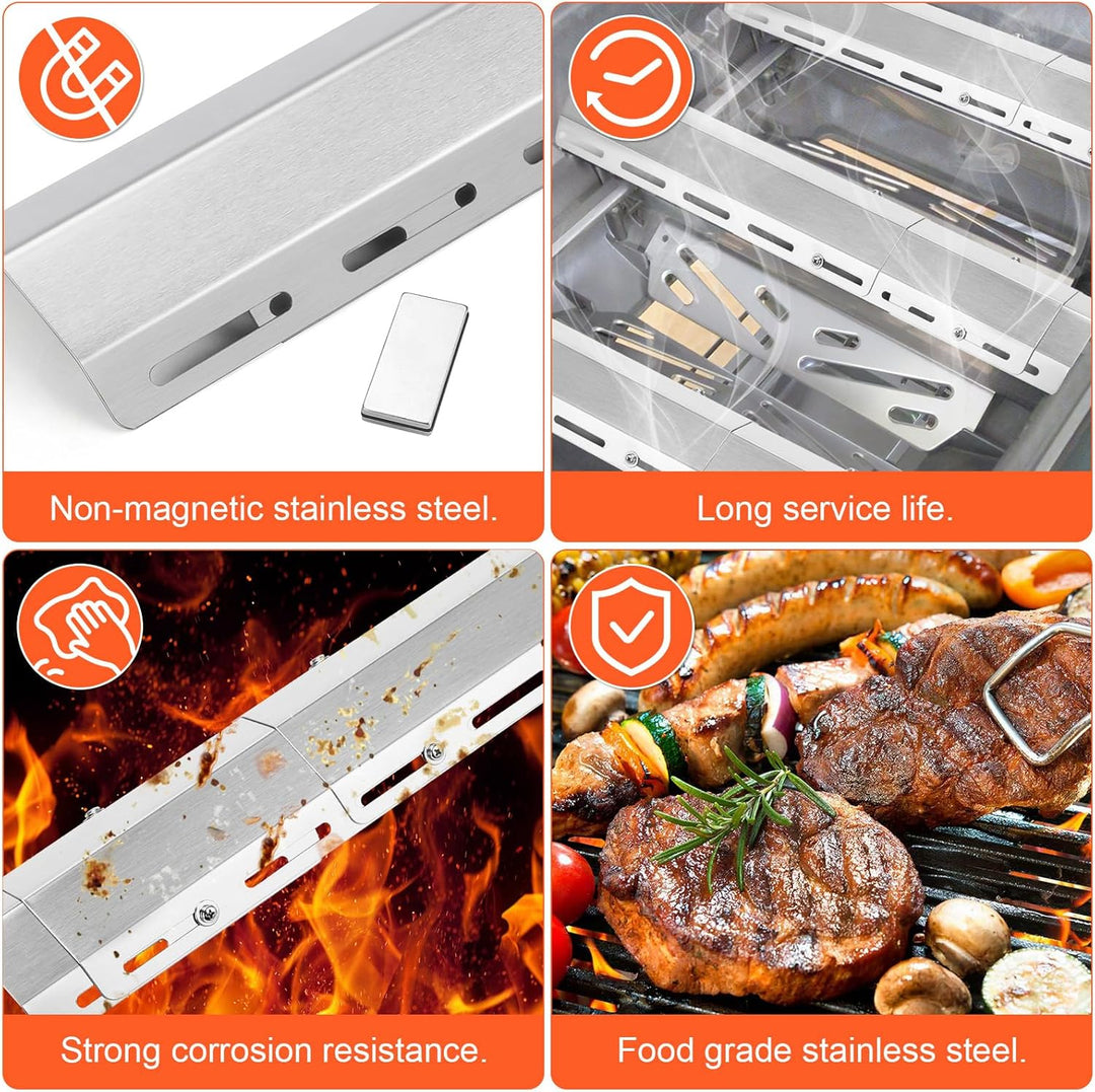 GFTIME 30-72cm Brennerabdeckung Universal Gas Grill Ersatz Edelstahl Heizplatte für Enders, Taino, P